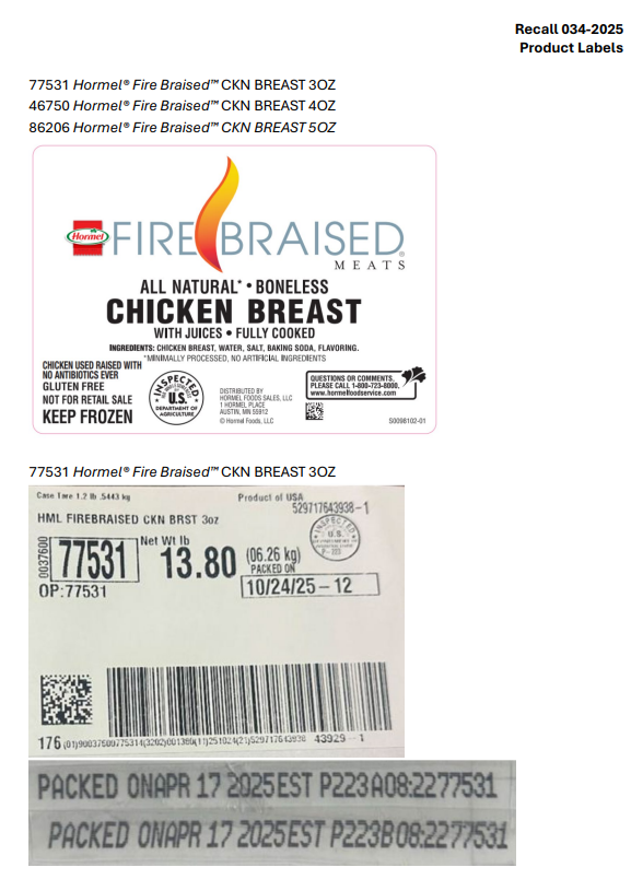 Hormel Foods Corporation Recalls Ready-To-Eat Frozen Chicken Products Due to Possible Foreign Matter Contamination Hormel Foods Corporation Recalls Ready-To-Eat Frozen Chicken Products Due to Possible Foreign Matter Contamination