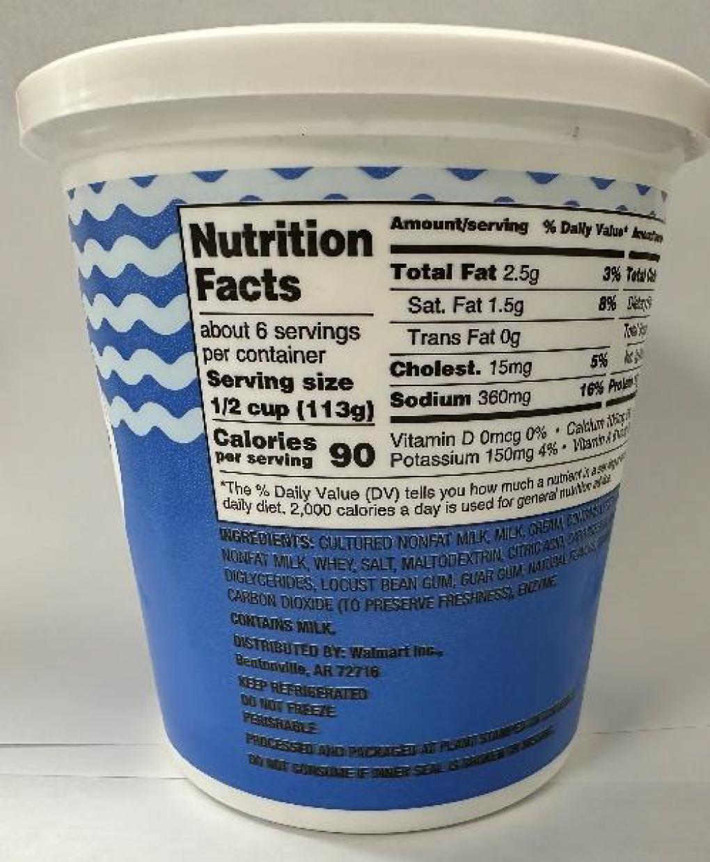 Saputo USA Recalls Great Value Cottage Cheese Because of Possible Health Risk