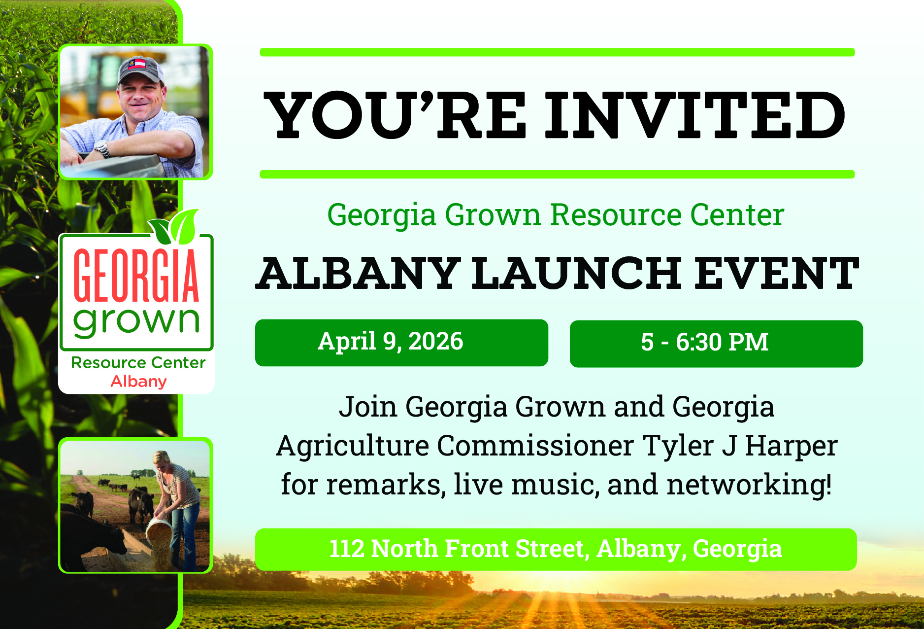 Georgia Agriculture Commissioner to Launch Georgia Grown Resource Center in Albany