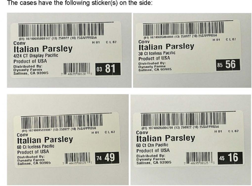 Pacific International Marketing Recalls Fresh Italian Parsley Because of Possible Health Risk Pacific International Marketing Recalls Fresh Italian Parsley Because of Possible Health Risk