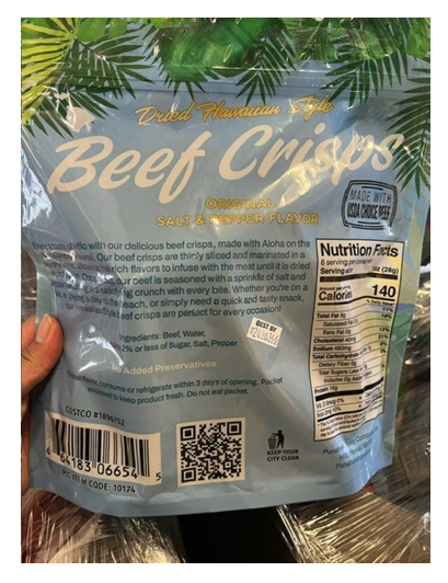 FSIS Issues Public Health Alert for Ready-To-Eat Beef Jerky Products Due to Misbranding and Undeclared Allergen