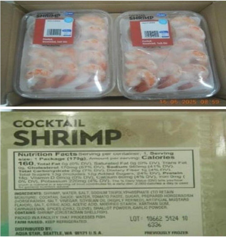 Cocktail Shrimp recalled due to potential Cesium-137