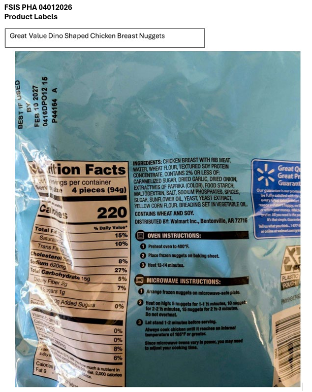 FSIS Issues Public Health Alert For Frozen, Dinosaur-Shaped, Ready-To-Eat Chicken Nuggets Due To Traces Of Lead