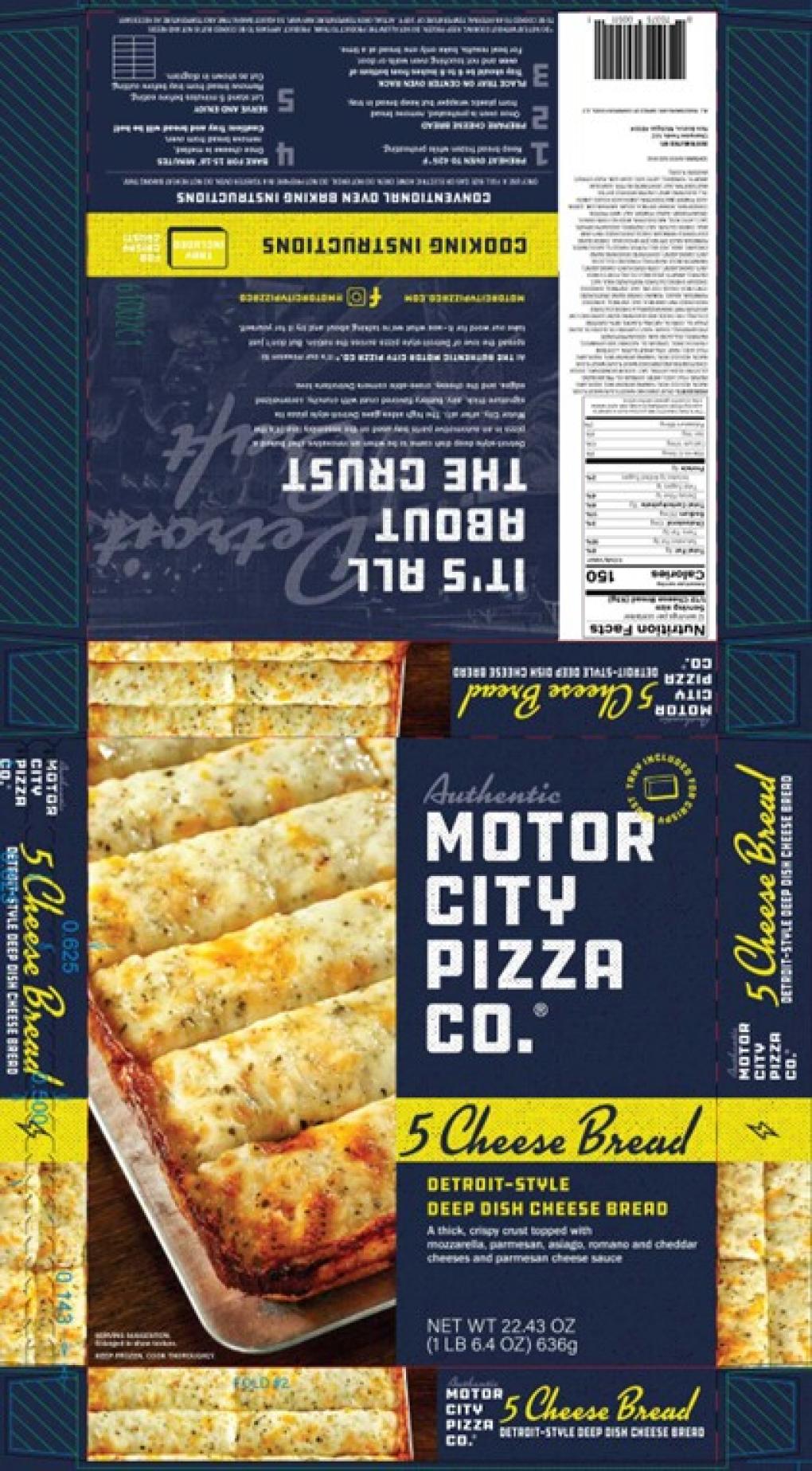 Champion Foods Recalls Some Batches of Motor City Pizza Co. 5 Cheese Bread Because of Possible Health Risk