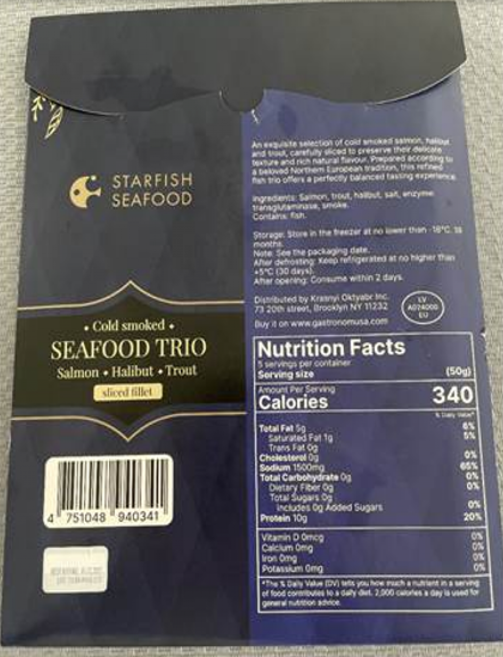 Krasnyi Oktyabr Inc. Recalls Starfish Seafood Trio Because of Possible Health Risk