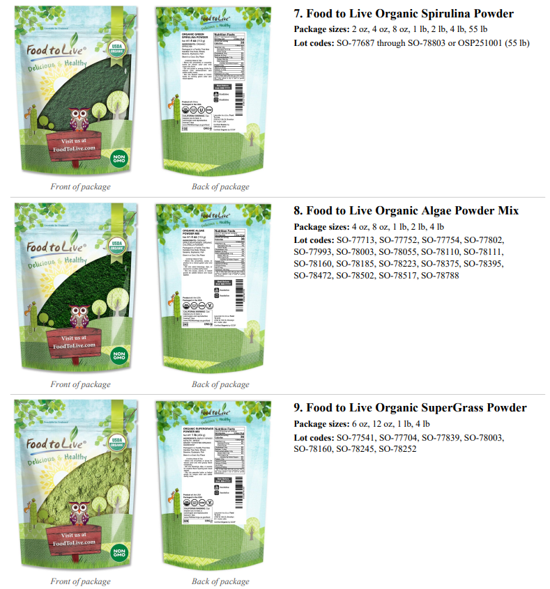 Lexunder Inc Recalls Food to Live Brand Green Powder Products Because of Possible Health Risk Lexunder Inc Recalls Food to Live Brand Green Powder Products Because of Possible Health Risk