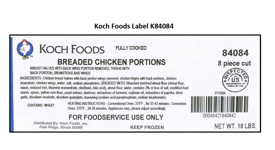 Suzanna’s Kitchen Recalls Fully Cooked Breaded Chicken Products Due to Misbranding and an Undeclared Allergen