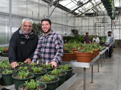 Two Men In Greenhouse